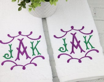 Set of 2 Towels / Terry Towels / Guest Towels / Cotton Towel / Wedding gift / Moms Gift