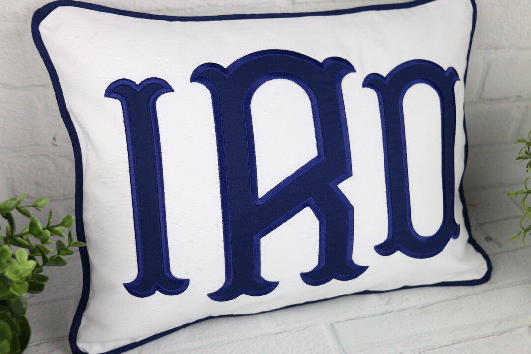 Applique Monogram Pillow Cover / Personalized Pillow Cover / Etsy
