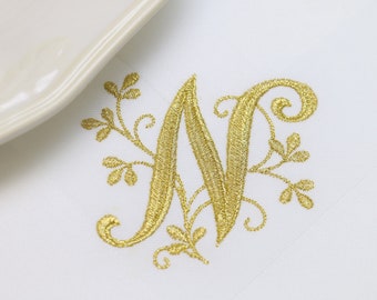 Set of 6 Napkins / Monogrammed Napkins / Dinner Napkins / Women's Gift / Wedding Gift / Cotton Napkins / 1 Letter Monogram / Basic fonts