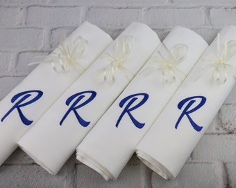 Set of 6 Napkins / Monogrammed Cloth Napkins / Dinner Napkins / Women's Gift / Wedding Gift / 1 Letter Monogram / Simple fonts