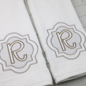 Monogrammed Towels / Hand Towels / Bath Towels / Guest Towels / Embossed Monogram / 1 Letter Embossed Monogram