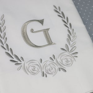 Set of 2 Pillowcases  / 100% Cotton / Monogrammed Pillow / Personalized Pillow cases / Wreath or Frame