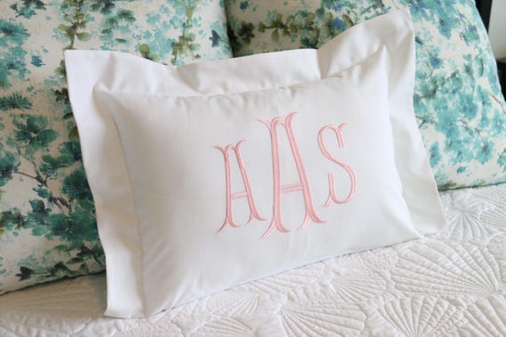 Monogrammed Pillow Sham, Accent Pillow, Baby Shower Gift Pillow