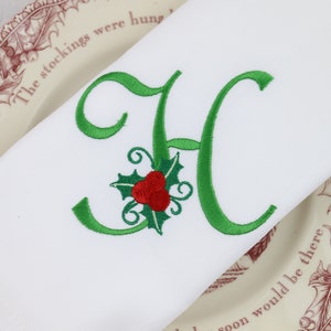Set of 6 Napkins / Christmas Napkins / Embroidered Napkins / Dinner Napkins / Christmas Gifts / Cotton Napkins