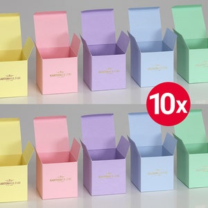 10 x betoverende vouwdozen "pastel", (5x 2), geschenkdoos, kartonnen doos, verpakking, geschenkverpakking, herbruikbaar, recyclebaar