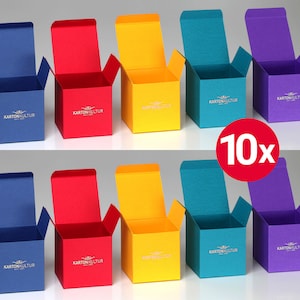 10 x encantadora caja plegable "intensiva", (5x 2), caja de regalo, caja de cartón, embalaje, embalaje de regalo, reutilizable, reciclable