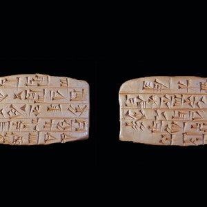 Handmade Sumerian Replica Administrative Cuneiform Clay Tablet
