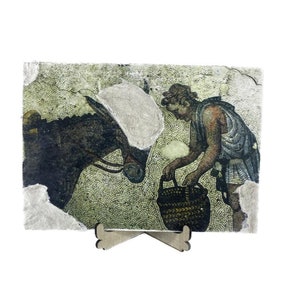 Replica &quot;Feeding the mule&quot; Relief - The Museum of Great Palace Mosaics  Palatium Magnum