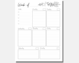 Weekly Planner Printable To Do List Vertical