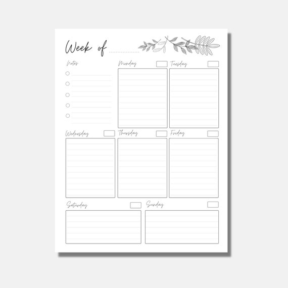 Weekly Planner Printable to Do List Vertical 