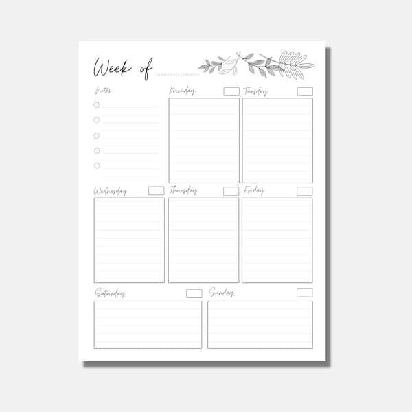 Weekly Planner Printable To Do List Vertical