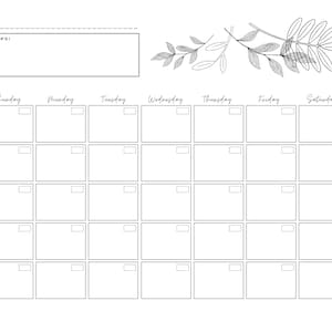 Monthly Calendar Printable | Individual Month Planner