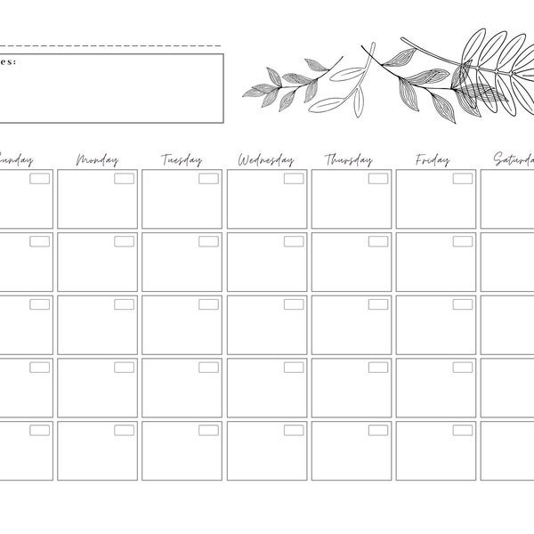 Monthly Calendar Printable | Individual Month Planner