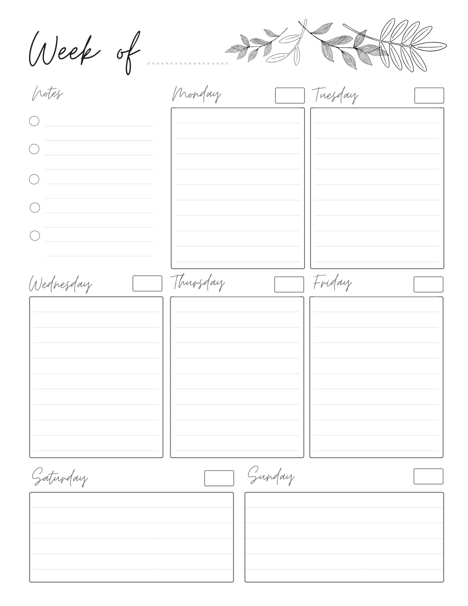 Weekly Planner Printable to Do List Vertical Etsy