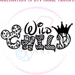 Disney Wild Child Image Transfers, Disney Wild Child Sublimation Prints, Mouse Vacation Eco Solvent HTV Prints
