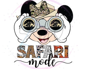 Mickey and Friends Safari Image Transfers, Disney Animal Kingdom Iron on Prints, Mickey and Friends Eco Solvent HTV Prints