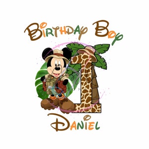 Mickey Safari Birthday Image Transfers, Disney Animal Kingdom Iron on Prints, Animal Kingdom Birthday HTV Prints, Mickey Safari