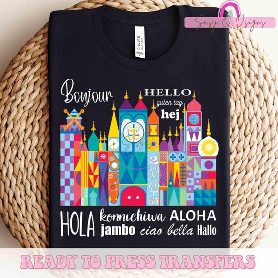 Disney Small World Image Transfers, Disney Sublimation Prints, Disney Sublimation Prints, Disney HTV, Disney Shirts