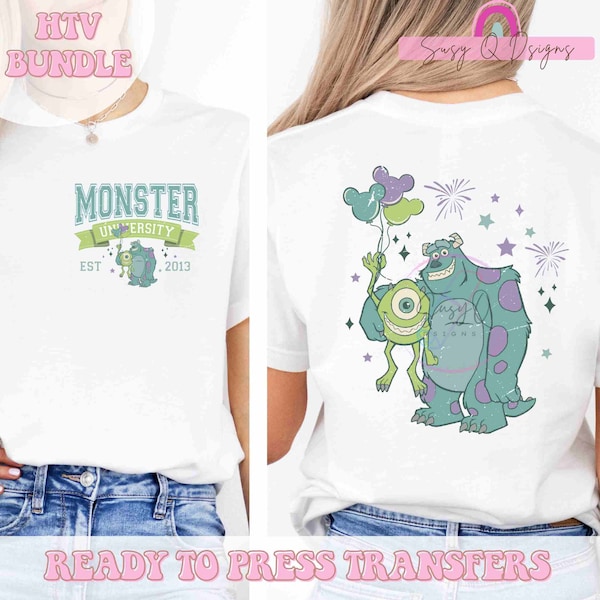 Monsters Set Bundle HTV Transfers, Disney HTV Iron On, Disney Image Transfers, Disney Ready To Press Sets