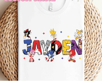Custom Sonic Name Transfer, Sonic HTV and Sublimation Transfer, Personalized Sonic Ready To Press Print, Sonic Iron On
