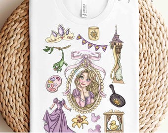 Retro Rapunzel Transfers, Retro Rapunzel Iron On Transfers, Rapunzel Sublimation Prints, Rapunzel Ready To Press