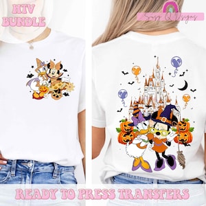 Minnie Daisy Halloween Bundle Set HTV Transfers, Disney Mickey Halloween HTV Iron On, Disney Image Transfers, Disney Ready To Press Sets