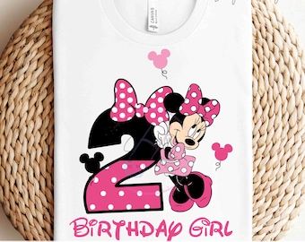 Minnie Birthday Girl HTV and Sublimation Image Transfers, Disney Birthday Iron on Prints, Disney Birthday Eco Solvent HTV Prints