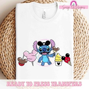 Stitch Snacks Image Transfers, Disney Stitch Iron on Prints,  Stitch HTV, Stitch Family Shirts, Disney Iron On, Disney Vacation Shirts