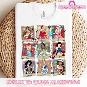 Princess Christmas HTV and Sublimation Image Transfer, Family Vacation Christmas Transfers, Princess Christmas HTV
