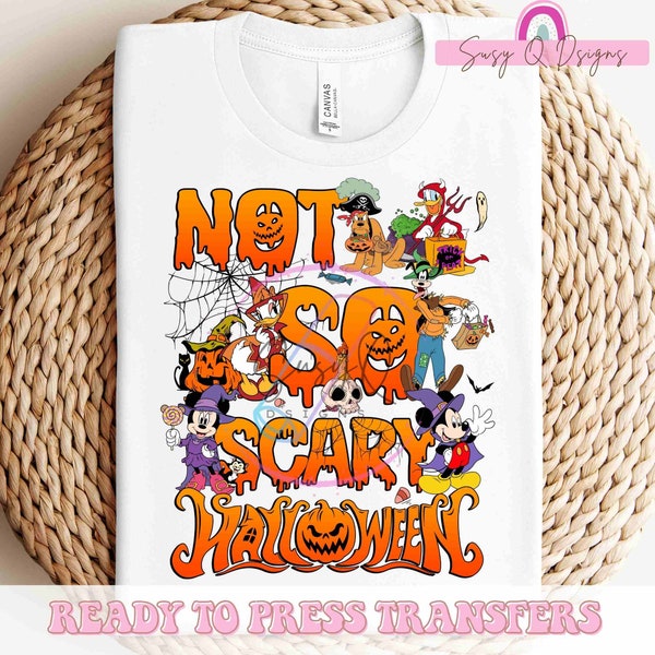 Ready To Press Not So Scary Party Vacation HTV  and Sublimation Image Transfer, Spooky Vibes Halloween Transfers, Family Vacation Print