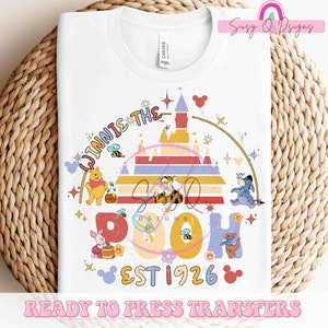 Ready To Press Pooh Castle Image Transfers, Disney Pooh Sublimation Prints, Disney Pooh Eco Solvent HTV Prints, Disney Pooh Image Transfers