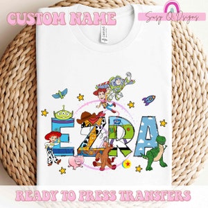 Ready To Press Custom Name HTV and Sublimation Image Transfer, Custom Toy Story Name