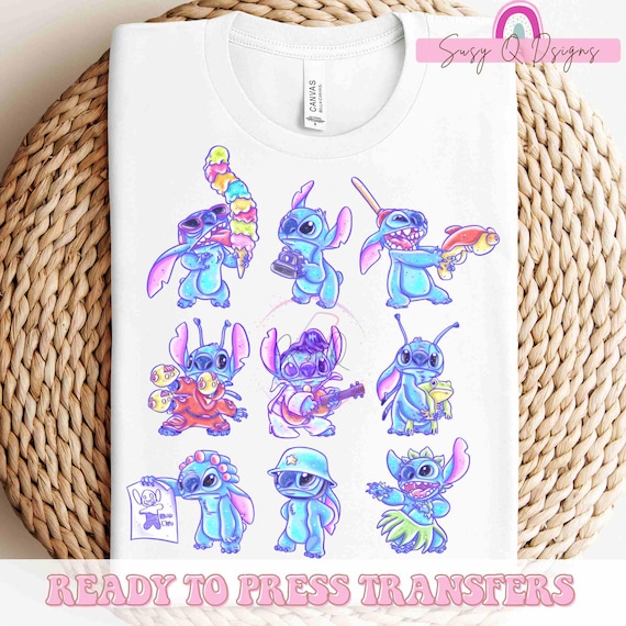 Stitch Collage Transfer, Disney Stitch Iron on Prints,  Stitch Decals, Stitch Family Shirts, Disney Iron On, Disney Vacation Shirts
