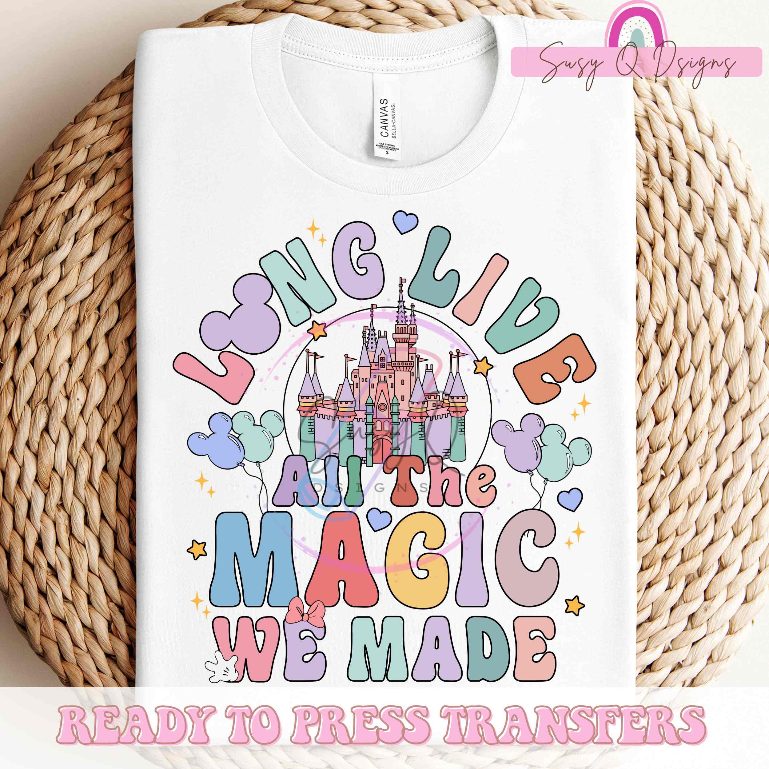 Love Live The Magic Image Transfers, Disney Magic Sublimation Prints, Disney Magical HTV Prints, Disney Shirts, Disney Iron on