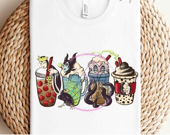 Disney Villains Latte Image Transfers, Evil Villain Latte Sublimation Prints, Disney Villains HTV Prints, Disney Vacation Shirt Iron ons