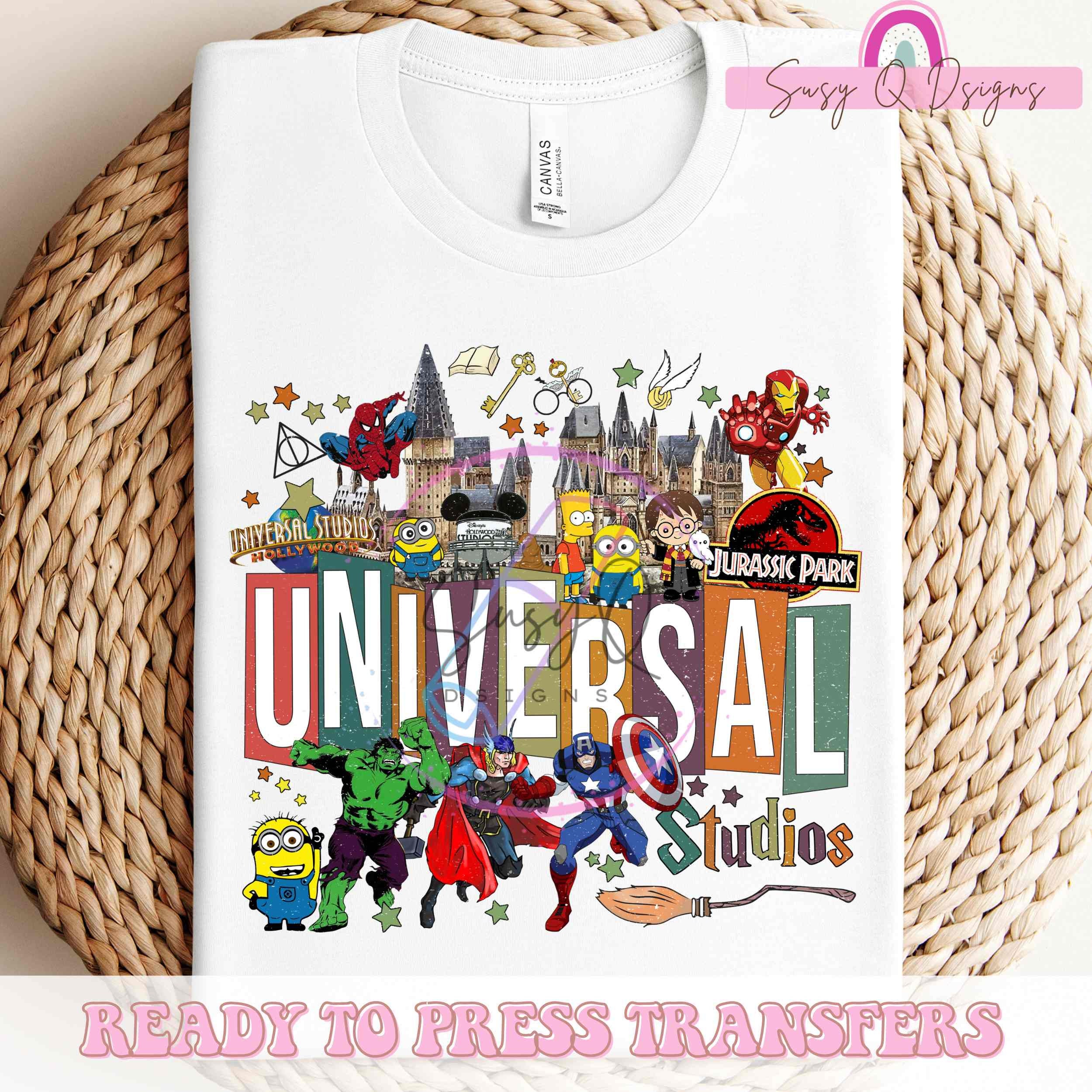 Universal Studios Image Transfers, Universal Studios Htv and Sublimation Transfers, Universal Studios Iron on decals