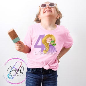 Rapunzel Birthday Shirt, little girl cute birthday shirts, simply cute birthday shirt, rapunzel disney designs