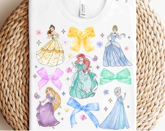 Princess Bows Image Transfers, Disney Pocahontas HTV Iron on Prints, Princess Cute Bows Sublimation Prints