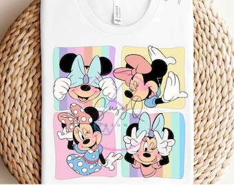 Retro Minnie Image Transfers, Disney Minnie Iron on Prints, Minnie Eco Solvent HTV Prints, Minnie Sublimation Prints, Minnie Shirts
