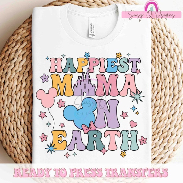 Happiest On Earth Image Transfers, Disney Family Vacation Sublimation Prints, Disney Eco Solvent HTV Prints, Disney Castle Iron on