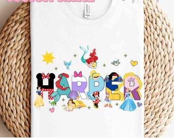 Ready To Press Custom Girl Characters HTV and Sublimation Image Transfer, Custom Princess Name Iron On Transfer, Custom Name transfer