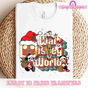 Ready to Press Christmas Vacation Mickey and Friends HTV and Sublimation Image Transfer, Family Vacation Christmas Transfers, Christmas HTV