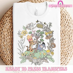 Retro Pooh Iron On Transfers, Pooh Decals, Pooh HTV Prints, Pooh Ready to Press Transfers, Pooh Sublimation Prints