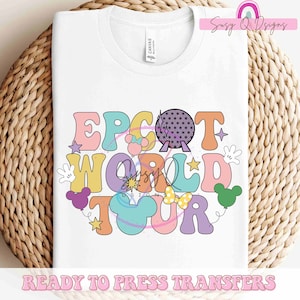 Epcot Vacation Image Transfers, Epcot Sublimation Prints, Epcot HTV Prints, World Travelers Iron On