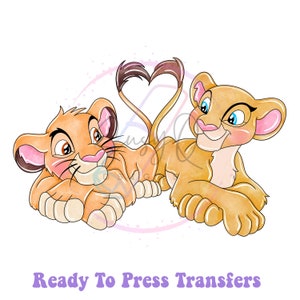 Ready To Press Cute Lions HTV and Sublimation Image Transfer, Lions Sublimation Prints, Family Vacation Image Transfers