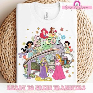Princess Epcot HTV and Sublimation Image Transfers, Epcot Sublimation Prints, Disney Epcot HTV Prints