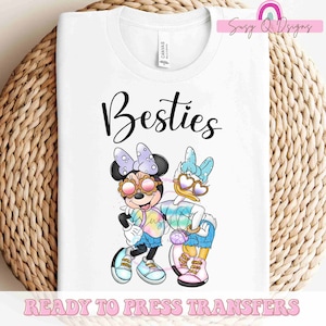 Minnie and Daisy Besties Image Transfers, Disney Minnie and Daisy Iron on Prints, Minnie and Daisy Besties Eco Solvent HTV Prints