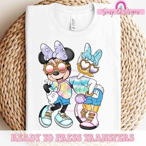Minnie and Daisy Image Transfers, Disney Minnie and Daisy Iron on Prints, Minnie and Daisy Besties Eco Solvent HTV Prints