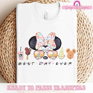 Minnie Mickey Best Day Ever Image Transfers, Disney Family Vacation Sublimation Prints, Disney Eco Solvent HTV Prints