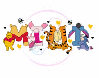Ready to Press Pooh Family HTV and Sublimation Image Transfer, Disney Transfers, Pooh Family Vacation Prints